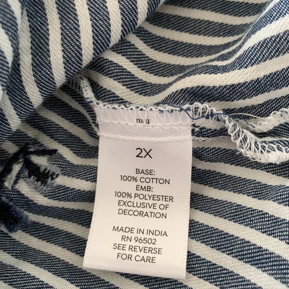 NWT Westport Navy and White Striped Top 2X - Picture 8 of 8
